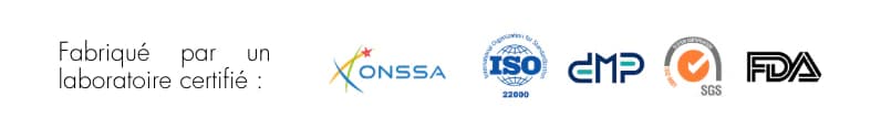 Certifié ONSSA · ISO · GMP · SGS · FDA
